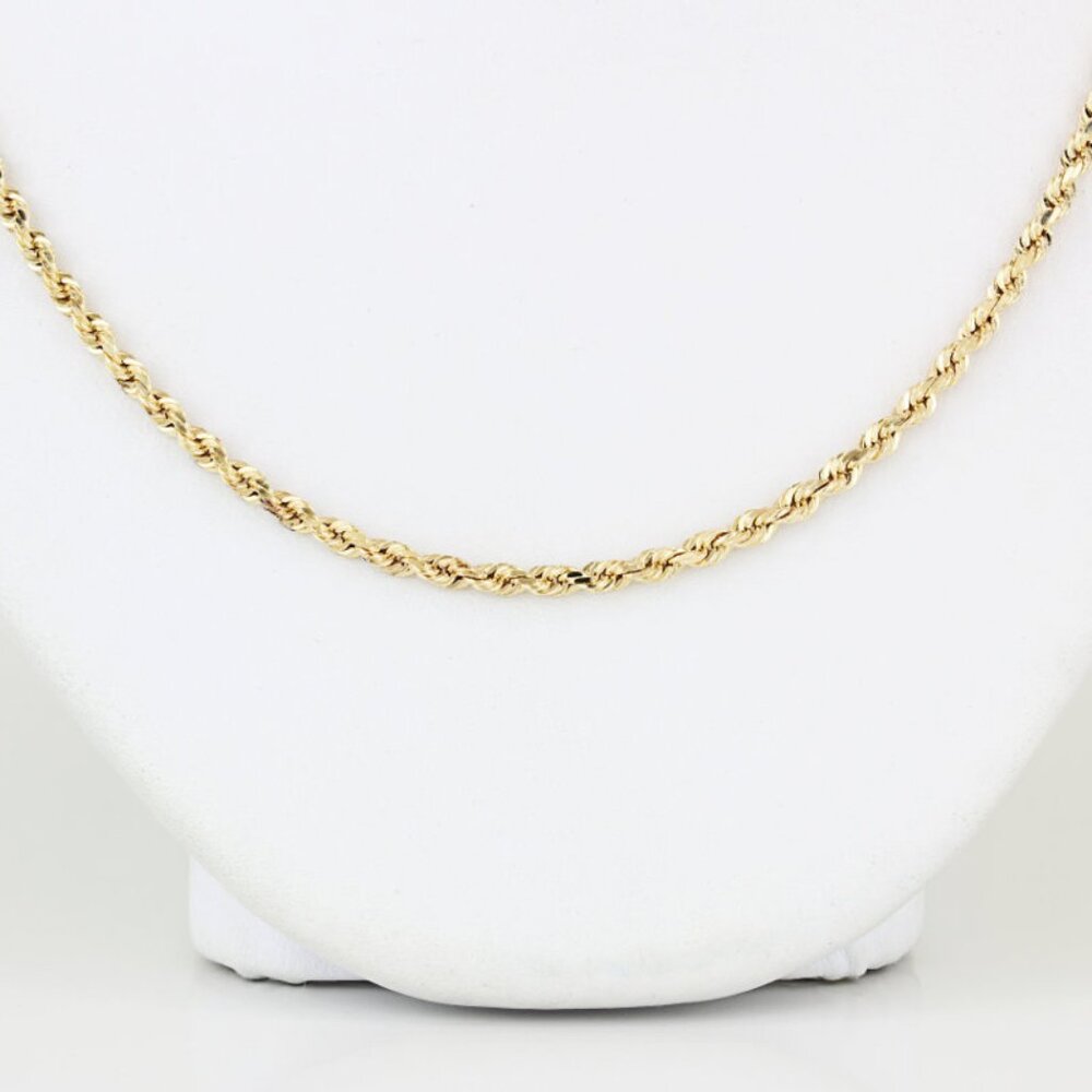 14KYG Rope Chain Necklace 16" 2mm 5.8g Choker or Children's Necklace Gift